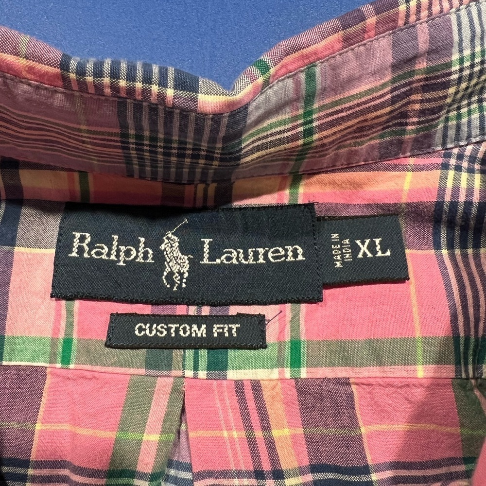 Ralph Lauren Men's Long Sleeve Button Down Pink Plaid Size Xl Embroidered - Picture 4 of 5